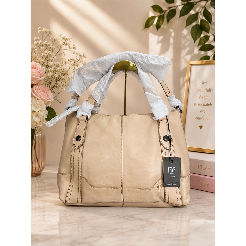 Frye Melissa Medium Satchel Nude Leather Handbag DB1222